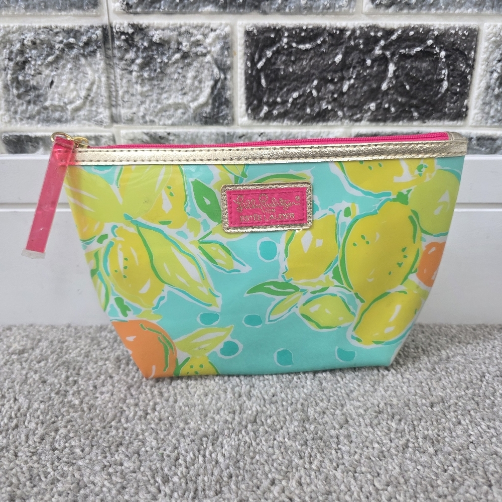 Lilly Pulitzer Lemon Print Cosmetic Bag